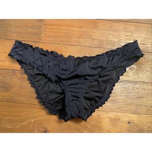 Victoria’s Secret Small black ruffle bikini bottom swimwear sexy scrunch